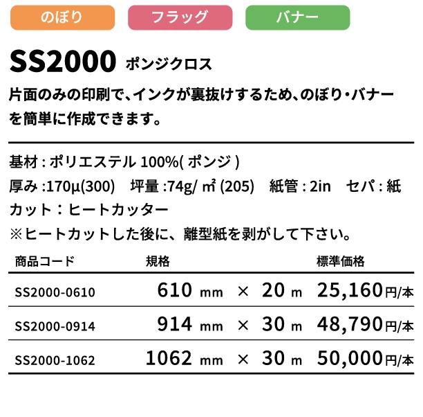 SS2000(エスエス2000) ポンジクロス (水性 ロール紙) (914mm×30M) - 1